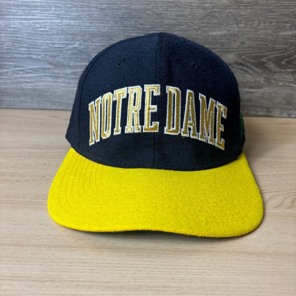 Vintage Notre Dame Fighting Irish Hat Cap Fitted 7 1/4 Blue Starter Wool 90s